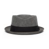 Goorin Bros. slick carter diamond short brim felt porkpie fedora hat Grey front view